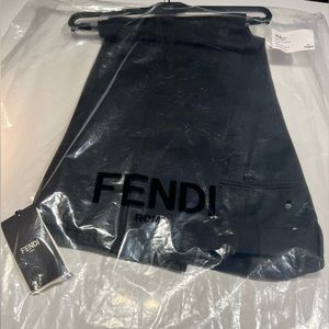 FENDI dress men black flat pans